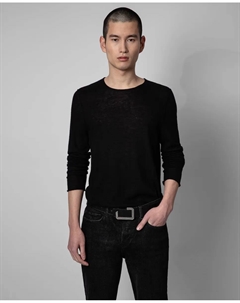 Мужской синий кашемировый свитер Teiss с круглым вырезом, черный Zadig&voltaire