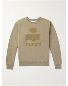 Свитшот из хлопчатобумажной смеси с принтом логотипа Mikoy, коричневый Isabel marant