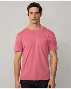 Футболка мужская, окрашенная в готовом виде, с карманом классического покроя, большие размеры, розовый Hackett