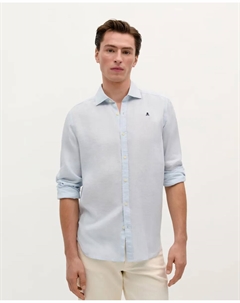 Мужская льняная рубашка прямого кроя, светло-голубой Scalpers