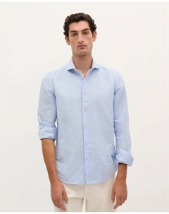 Мужская льняная рубашка прямого кроя, синий Scalpers