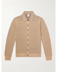 Кардиган вафельной вязки из смеси хлопка и льна, бежевый Paul smith
