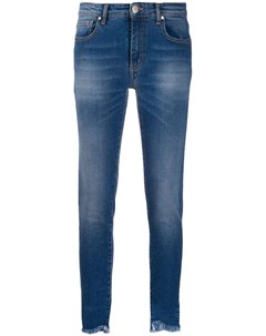 Federica tosi укороченные джинсы скинни с бахромой 26 синий Federica tosi