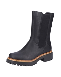 Женские ботинки челси из искусственной кожи высокие, черный Rieker