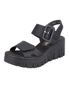 Босоножки на ремешках, черный Rieker