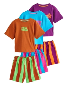 Пижама, цвет Sky blue/Brown/Purple Next