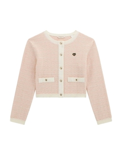 Вязаный кардиган Tweed, розовый Guess