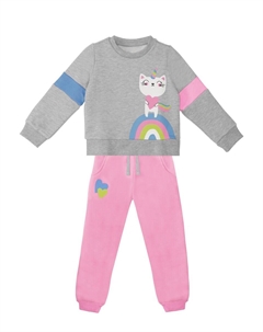 Спортивный костюм Rainbow Cat, серый Denokids