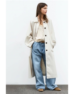 Пальто-Тренч большого размера с рукавами-кимоно, бежевый Pull & bear