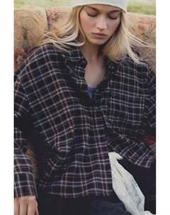 Рубашка в клетку, коричневый Pull & bear