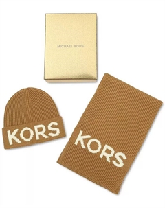 KORS Комплект шапки и шарфа в рубчик в рубчик KORS, красный Michael kors