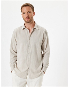 Рубашка обычного кроя на пуговицах, бежевый Koton