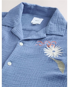 Рубашка обычного кроя на пуговицах, синий Next