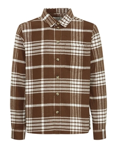 Рубашка обычного кроя на пуговицах Nab, темно-коричневый Solid