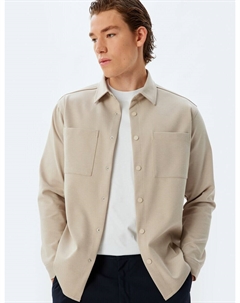 Рубашка обычного кроя на пуговицах, бежевый Koton