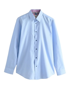 Рубашка обычного кроя на пуговицах, небесно-синий Next