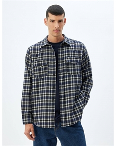 Рубашка обычного кроя на пуговицах, темно-синий Koton