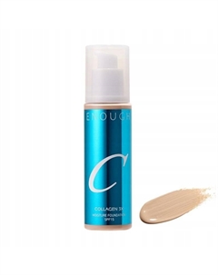 Увлажняющая тональная основа с SPF 15 Enough Collagen, оттенок 21N, бежевый, 100 мл Inna marka