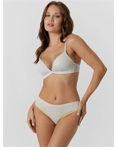 Трусы слипы женские серые с кружевом Mark formelle