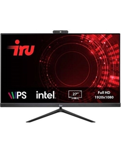 27" Моноблок Office 27IH5P Full HD, Intel Core i3 10105, 16ГБ DDR4, 256ГБ SSD, FreeDOS черный Iru