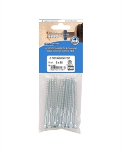 Шуруп MULTI универсальный потайная головка 5х80мм ZN TORX25 10шт Европартнер