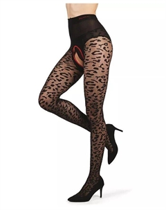 Женские прозрачные колготки Born To Be Wild с леопардовым принтом и вырезом, мультиколор Memoi