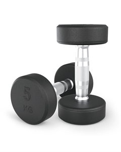 Гантель UNIX Fit PRO круглая обрезиненная 5 кг, 2 шт. Unix fit