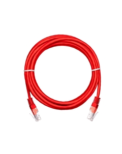Кабель патч-корд U/UTP 5e кат. 1м EC-PC4UD55B-BC-PVC-010-RD-10 2хRJ45/8P8C 26AWG(7x0.16 мм), чистая медь, PVC нг(B), красный, уп/10шт Netlan