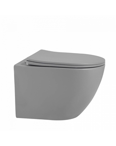 Унитаз подвесной Bequem AC1101TMG безободковый, крышка с микролифтом, серый матовый Abber