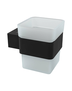 Стакан для зубных щеток Smooth Line 9732014 с держателем, черный Lemark