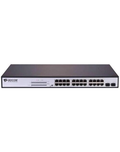Коммутатор S1526-24P, кол-во портов: 24x1 Гбит/с, кол-во SFP/uplink: SFP 2x1 Гбит/с, установка в стойку, PoE: 24x15Вт (макс. 370Вт) (S1526-24P) Bdcom