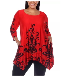 Туника-топ Yanette размера плюс, красный White mark