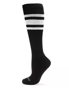 Мужские полосатые спортивные компрессионные гольфы с амортизирующей подошвой, черный Memoi