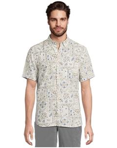 Рубашка Short Sleeve Bandana Print Shirt, цвет White Multi Johnston & murphy