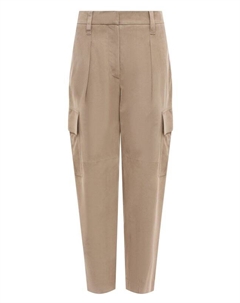 Замшевые брюки-карго Brunello cucinelli