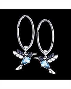 Серьги из белого золота с топазами и фианитами Sokolov