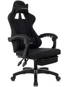 Кресло игровое Weaver, черный, с подголов., крестов. пластик, подст. для ног пластик черный Zombie