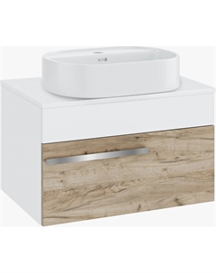 Тумба с раковиной Вудлайн 65 подвесная, крафтовый дуб, раковина Nuovo 50 Runo