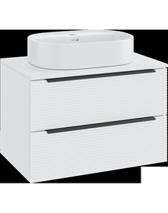 Тумба с раковиной Орлеан 70 белая матовая, белый глянец, раковина Nuovo 50 Runo