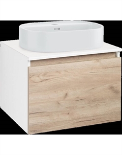 Тумба с раковиной Бари 60 крафтовый дуб, раковина Nuovo 50 Runo