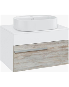 Тумба с раковиной Вудлайн 65 подвесная, скандинавский дуб, раковина Nuovo 50 Runo