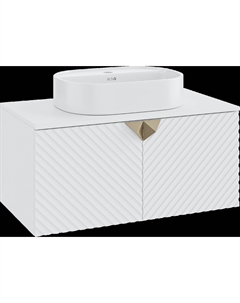 Тумба с раковиной Андорра 85 белая матовая, белый глянец, раковина Nuovo 50 Runo