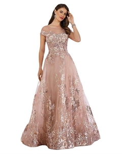 Женское красивое бальное платье трапециевидной формы с кружевной аппликацией, розовый Lara