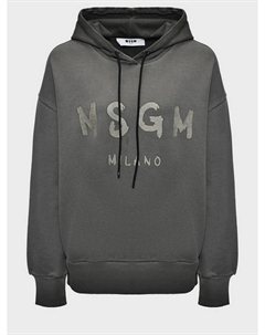 Толстовка-худи с лого. серая Msgm