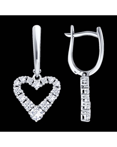 Серьги из белого золота с фианитами Sokolov