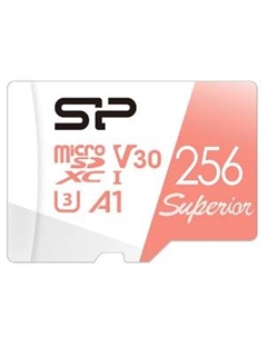 Карта памяти MicroSDXC 256GB Superior A1 Class 10 UHS-I U3 100/80 Mb/s Silicon power
