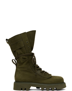 Ботинки из армейской кожи цвета хаки Jw anderson