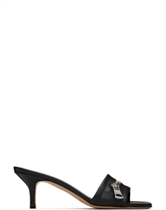 Черные кожаные байкерские сандалии на каблуке Jw anderson