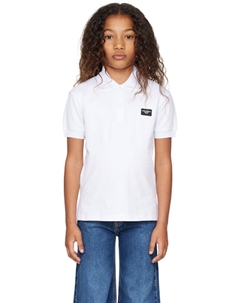 Детское белое поло из пике с логотипом Dolce&Gabbana Dolce&gabbana