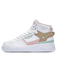 Кеды, скейтборд обувь женская высокая зеленый/розовый Qiaodan